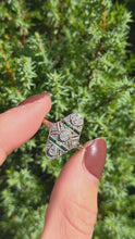 Load and play video in Gallery viewer, 6166: Antique: 18ct Gold Art Deco Emerald Diamonds Panel Ring
