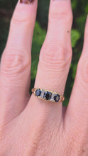 Load and play video in Gallery viewer, 6288 Vintage; 18ct Gold French Blue Sapphires Diamonds Dress Ring- From 1974
