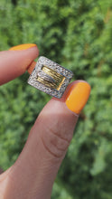 Load and play video in Gallery viewer, 6160: Vintage: 18ct Gold 17 Round Cut Diamonds Buckle Ring- From London 1974 (Copy)
