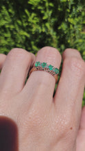 Load and play video in Gallery viewer, 6080- Vintage 18ct Emeralds Brilliant round cut Diamonds Eternity Rind- lovely combination
