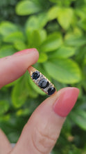 Load and play video in Gallery viewer, 0074: Vintage; 18ct Gold French Blue Sapphires Diamonds Dress Ring- Date mark 1974
