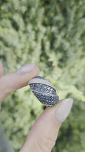 Load and play video in Gallery viewer, 6256 Vintage; Spectacular: 9ct White Gold Blue &amp; White Natural Diamonds (1.73ct) Cocktail Ring
