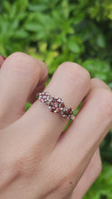 Cargar y reproducir el video en el visor de la galería, 1924: Vintage: 9ct White Gold Red Diamonds (1ct) Flowerhead Trilogy Ring-&nbsp; 21 Natural Diamonds
