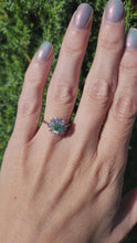 Load and play video in Gallery viewer, A9045: Vintage: (1978) Exceptional Diamonds Emerald Flower head Ring- absolutely exquisite
