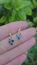 Load and play video in Gallery viewer, 0212: Vintage: 9ct Gold Blue Diamonds Earrings- exquisite, nice weight
