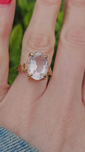 Load and play video in Gallery viewer, 1314: Vintage: 9ct Gold Large Pink/Rose Quartz Cocktail Ring- Barbie beauty
