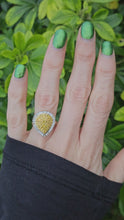 Load and play video in Gallery viewer, 0758: Vintage: 9ct Gold Yellow &amp; White Diamonds Cocktail Ring- 105 natural, sparkling diamonds.
