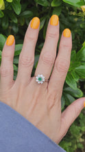 Load and play video in Gallery viewer, 6152: Vintage: (1978) Exceptional Diamonds Emerald Flower head Ring-  Exquisite
