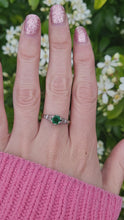 Load and play video in Gallery viewer, 7508: Antique Art Deco; 10ct Gold Platinum Emerald Solitaire - Approximately 90 years old.
