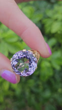 Load and play video in Gallery viewer, 0723: Vintage: Statement: 9ct Gold Round Cut Lilac Amethyst Ring- mature hues, lovely colours
