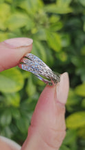 Load and play video in Gallery viewer, 1114: Vintage: 9ct White Gold Diamonds Crossover Dress Ring- crisp &amp; sparkling

