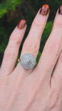 Load and play video in Gallery viewer, 2560: Vintage 18ct Gold Natural Diamonds (1.25ct) Tiered Cluster Ring
