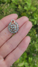 Load and play video in Gallery viewer, 1481: Vintage: 9ct Gold Mint Green Topaz Diamonds Pendant- lovely combination
