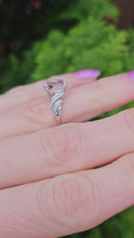 Load and play video in Gallery viewer, 0887:Vintage: 9ct White Gold Pink Morganite 14 Diamonds Cocktail Ring- eye candy
