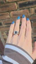 Load and play video in Gallery viewer, 2616: Vintage: 18ct Gold Blue Sapphire Diamonds (1.10ct) Cocktail Ring- Extraordinary
