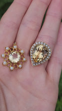 Load and play video in Gallery viewer, 1908: Vintage &amp; Old 9ct Gold Yellow Citrine Seed Peals Pendant- Gorgeous symmetry
