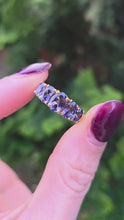 Load and play video in Gallery viewer, 6324 Vintage: Rare 9ct Gold Iolites 5 Stone Dress/Stacker Ring
