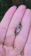 Load and play video in Gallery viewer, 2581: Vintage: 9ct Gold Marquise Cut Smokey Quartz Pendant &amp; Necklace
