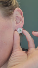 Load and play video in Gallery viewer, 8279: Vintage: Thrilling 18ct White Gold Art Deco Style Emeralds Diamonds EarringsA
