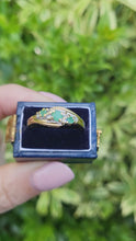 Load and play video in Gallery viewer, A8160: Vintage: 9ct Gold Emeralds Trilogy Diamonds Dress Ring- seductive&nbsp;
