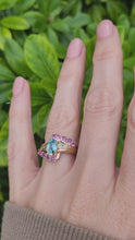 Load and play video in Gallery viewer, 0019: Vintage: 9ct Gold Gem Pink Green, Blue Ring
