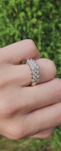 Cargar y reproducir el video en el visor de la galería, 0781: Vintage: 14ct White Gold Diamonds (1c carat) Tiered Ring- natural. sparkling beauty
