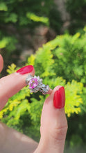Cargar y reproducir el video en el visor de la galería, 1181: Vintage: 14ct White Gold Pink Sapphires 18 Diamonds Cocktail Ring- UPDATED
