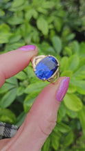 Load and play video in Gallery viewer, 0765: Vintage; 9ct Gold French Blue Sapphire Cocktail Ring- remarkable
