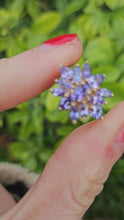 Cargar y reproducir el video en el visor de la galería, 1065: Vintage: 9ct Gold Violet Blue Tanzanites Flower Cluster Ring
