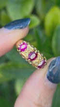 Cargar y reproducir el video en el visor de la galería, 6204 Antique: 18ct Rubies Old Cut Diamonds Dress Ring- From 1911
