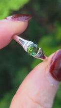 Load and play video in Gallery viewer, 2200: Vintage: Platinum Green Garnet Tsavorite Solitaire Ring
