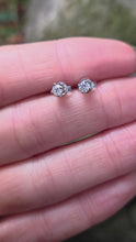 Load and play video in Gallery viewer, 3600: Vintage 18ct White Gold Round Full Cut Diamond (0.3ct) Stud Earrings
