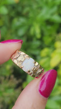 Load and play video in Gallery viewer, 1851: Antique: 9ct Rose &amp; Yellow Gold Opal Signet Ring- Rare Find
