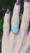 Load and play video in Gallery viewer, 2626: Vintage: Platinum Large Ethiopian Welo Opal Statement Ring
