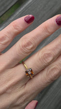 Load and play video in Gallery viewer, 2490 Vintage: Rare 9ct Gold Square Cut Orange Zircon Solitaire Ring
