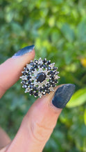 Load and play video in Gallery viewer, Vintage Statement 30 Blue Sapphires Diamonds Cocktail Cluster Ring
