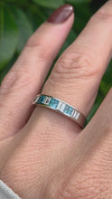 Cargar y reproducir el video en el visor de la galería, 1906: Vintage; 18ct White Gold Blue &amp; White Diamonds Stacker/Dress Ring- something specia
