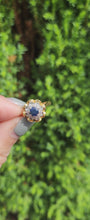 Cargar y reproducir el video en el visor de la galería, 1707: Vintage: 18ct Gold French Blue Sapphire Diamonds Flowerhead Ring- Exquisite design.
