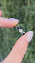 Load and play video in Gallery viewer, Vintage: 18ct Gold Platinum French Blue Sapphires Round Full Cut Diamond Ring
