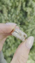 Cargar y reproducir el video en el visor de la galería, 2135 Vintage: 9ct Gold 90 Natural Diamonds Statement Cluster Ring
