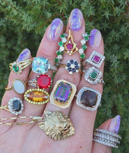 Load and play video in Gallery viewer, 2951: Vintage 14ct White Gold Blue Aquamarine (6.57ct) Diamonds Cocktail Ring
