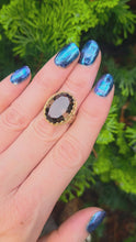 Cargar y reproducir el video en el visor de la galería, 2387- Vintage 9ct Gold large Smokey Quartz Cocktail Ring- From 1976

