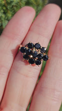 Load and play video in Gallery viewer, 1527: Vintage: 9ct Australian Blue Sapphire Cluster Ring- From 1979
