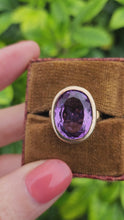 Load and play video in Gallery viewer, 0385: Vintage: 9ct Gold Large Purple Amethyst Cocktail Ring- lovely hues
