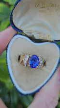 Load and play video in Gallery viewer, 0944 Vintage 14ct Gold Tanzanite &amp; Diamonds
