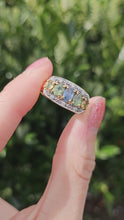 Cargar y reproducir el video en el visor de la galería, 1463: Vintage: 9ct Gold Mixed Coloured Topaz Diamonds Cocktail Ring- lovely combination
