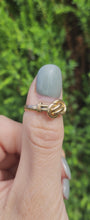 Load and play video in Gallery viewer, 1566 Antique: 9ct Rose Gold Lovers Knot Ring - From 1915 WW1
