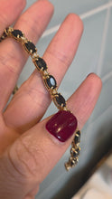 Cargar y reproducir el video en el visor de la galería, 2519- Vintage 14ct Gold 19 Blue Sapphires 19 Diamonds Bracelet (19cm)
