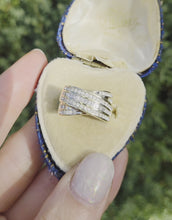 Cargar y reproducir el video en el visor de la galería, 2059 Vintage; 9ct  Gold Tiered Natural Diamonds Sparkling Statement Ring
