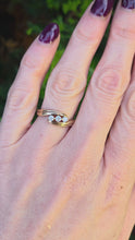 Load and play video in Gallery viewer, 2267 Vintage: 9ct Gold Round Full Cut Natural Diamond&#39;s Cross-Over Ring

